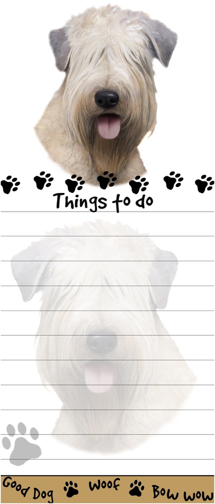 Soft Coated Wheaten Terrier  Notepads, Magnetic Tall Die-Cut