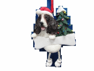 Springer Spaniel Dangling Dog Ornament
