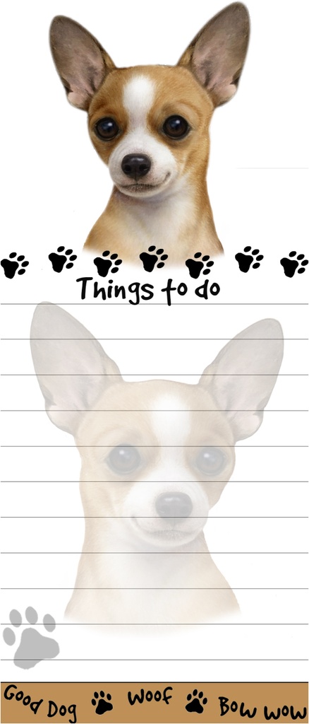 Chihuahua, tan  Notepads, Magnetic Tall Die-Cut