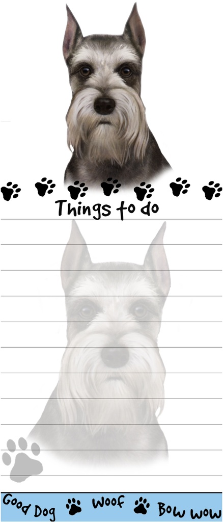 Schnauzer, cropped  Notepads, Magnetic Tall Die-Cut