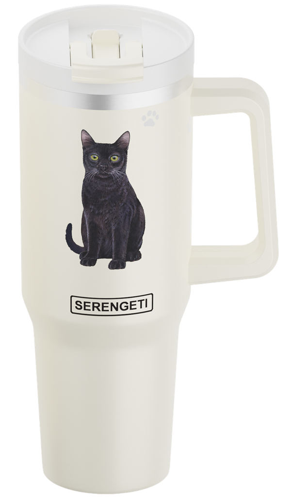 Cat, Black Mug, 40 ounce