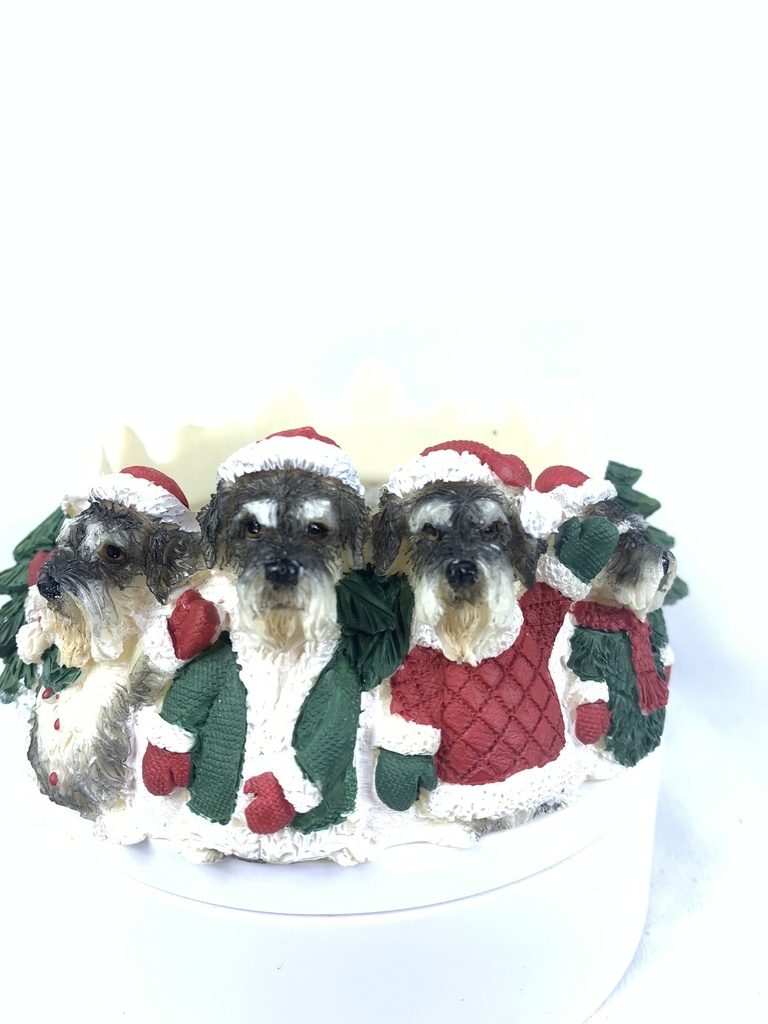 Schnauzer uncropped candle topper (Ceramic)