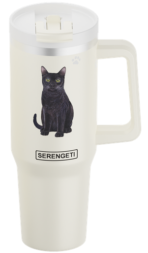 [783-5] Cat, Black Mug, 40 ounce