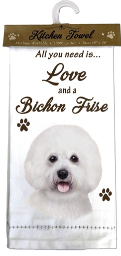 [700-4] Bichon Frise Kitchen Towel