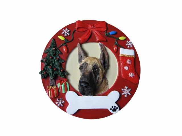 Great Dane, fawn Circle-Shaped Ornaments