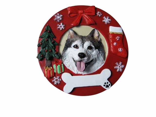 Malamute, Alaskan Circle-Shaped Ornaments