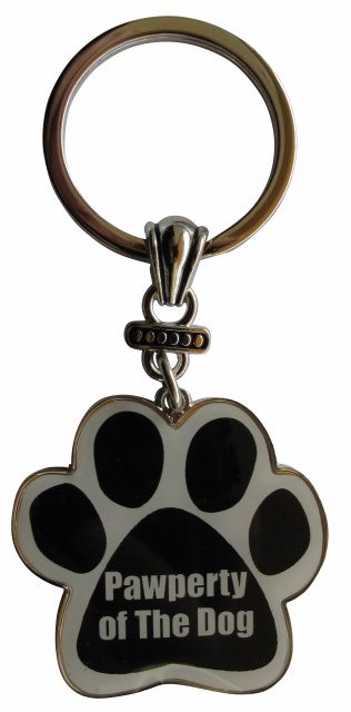 Pawperty of the dog Keychains, paw shaped