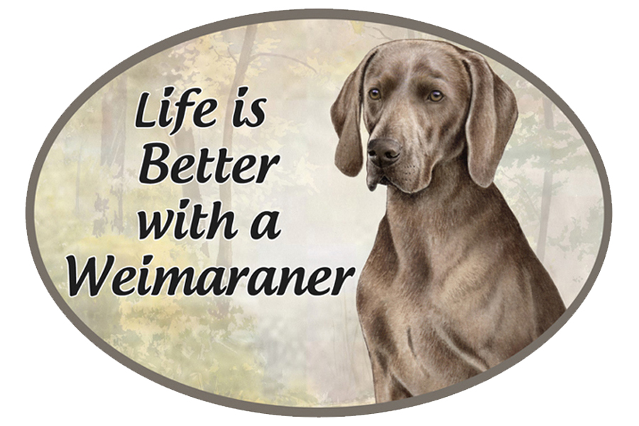 Weimaraner car magnets, oval