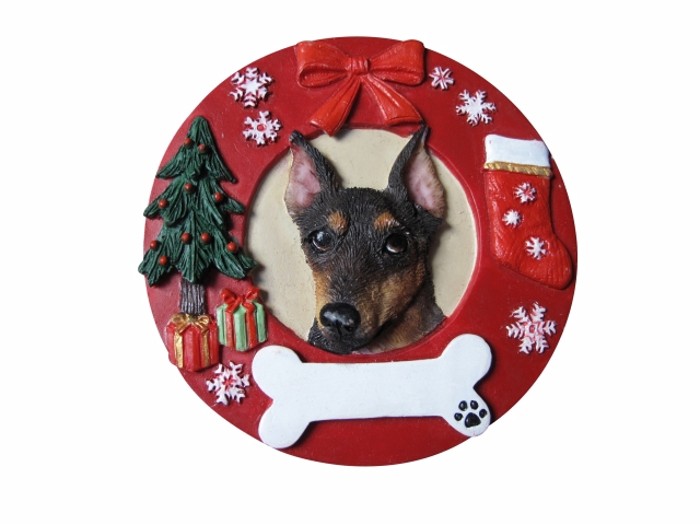 Miniature Pinscher Circle-Shaped Ornaments