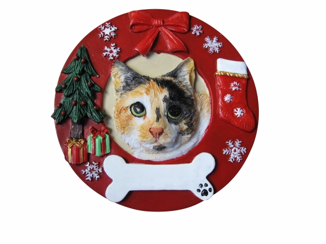 Calico Cat Circle- Shaped Ornament