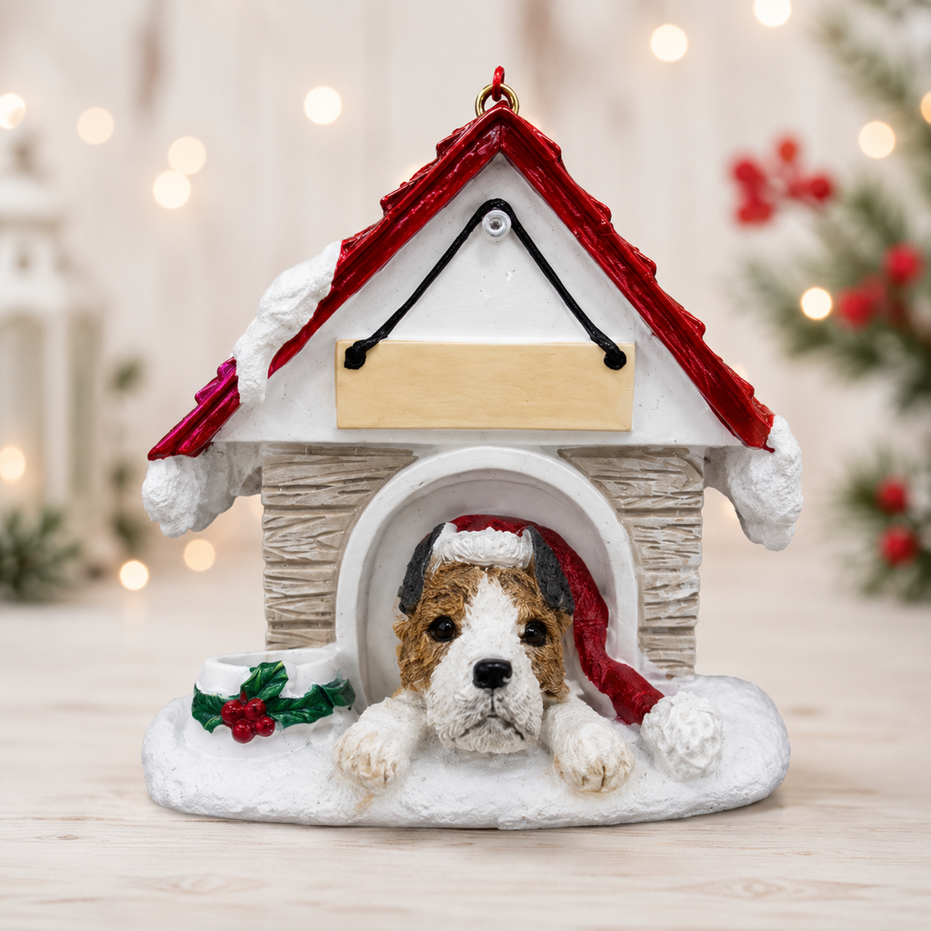 Pit Bull, Doghouse Ornament