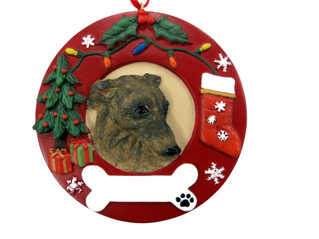 Greyhound, brindle Circle-Shaped Ornaments