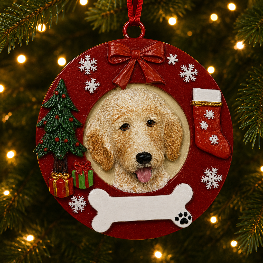 Goldendoodle  Circle-Shaped Ornaments