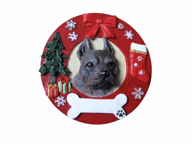 Pit Bull, blue Circle-Shaped Ornaments