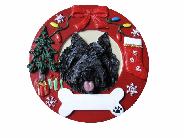 Cairn Terrier, black Circle-Shaped ornament