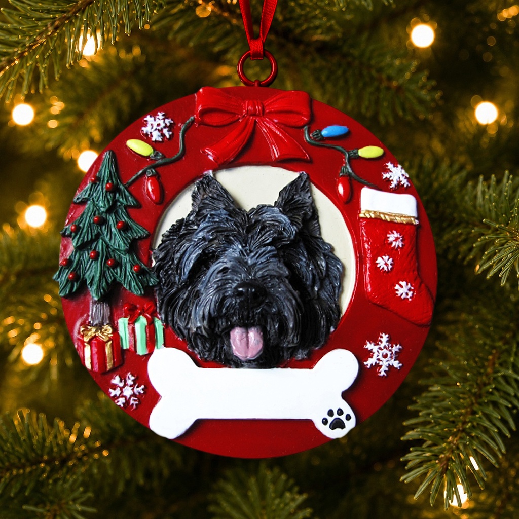 Cairn Terrier, black Circle-Shaped ornament