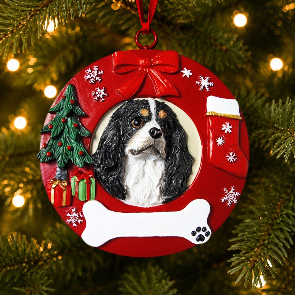 King Charles, tri-color  Circle-Shaped Ornaments