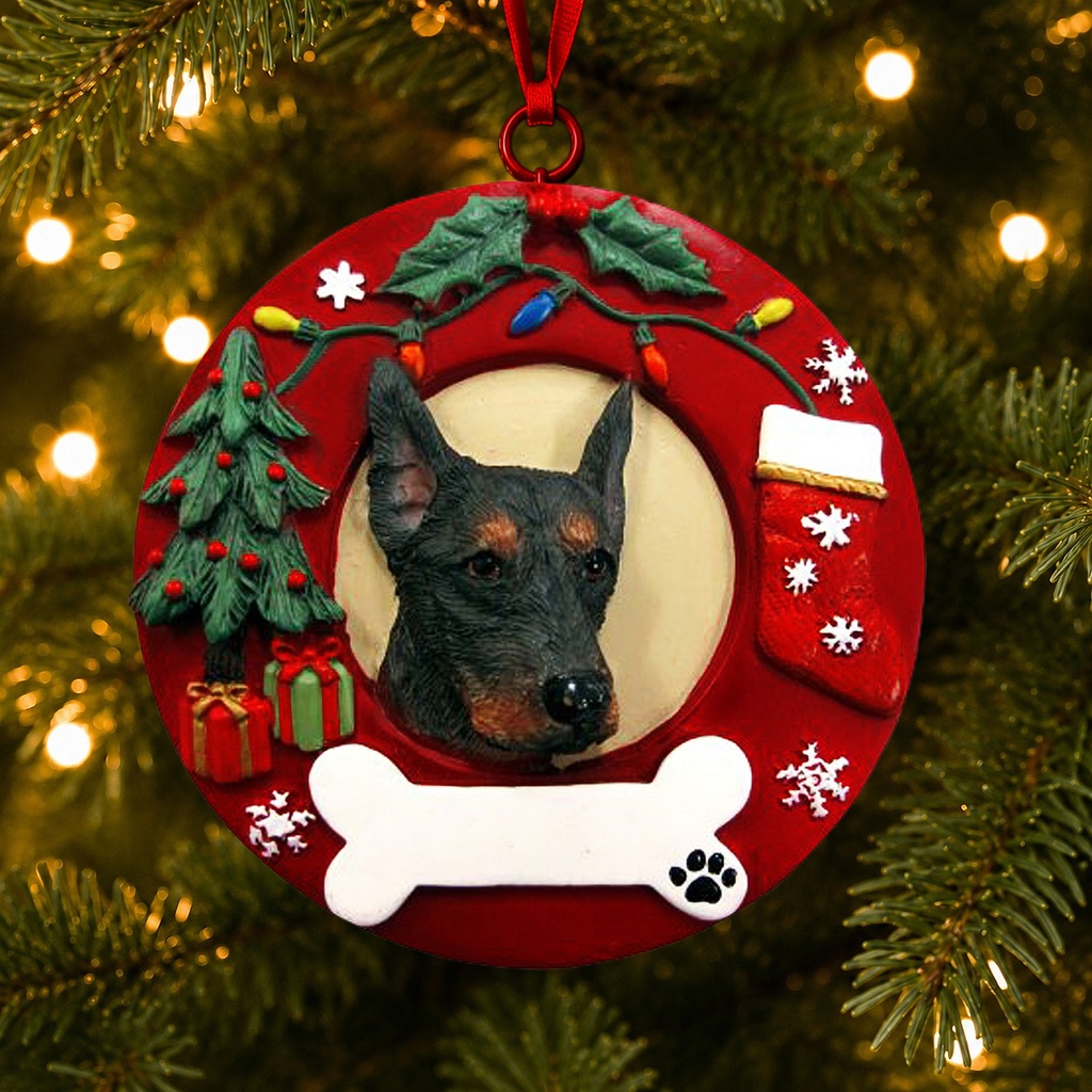 Doberman  Circle-Shaped Ornaments