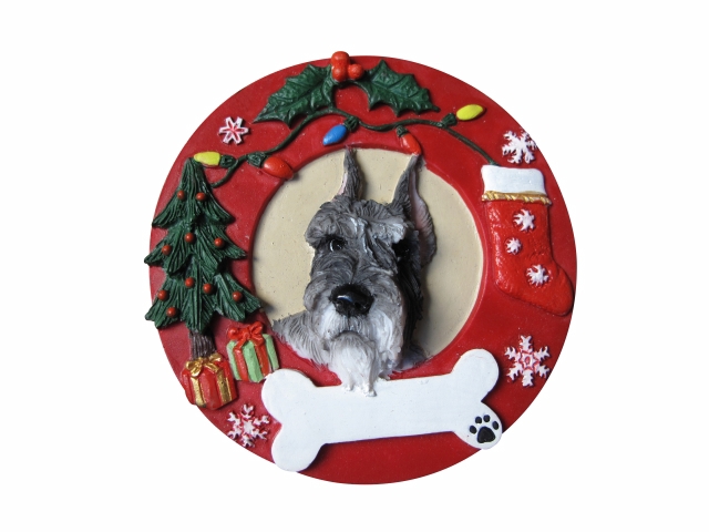 Schnauzer, cropped  Circle-Shaped Ornaments