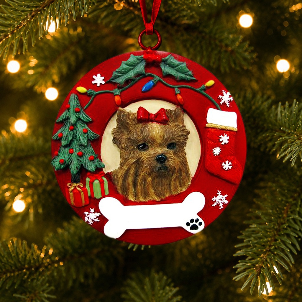 Yorkie  Circle-Shaped Ornaments