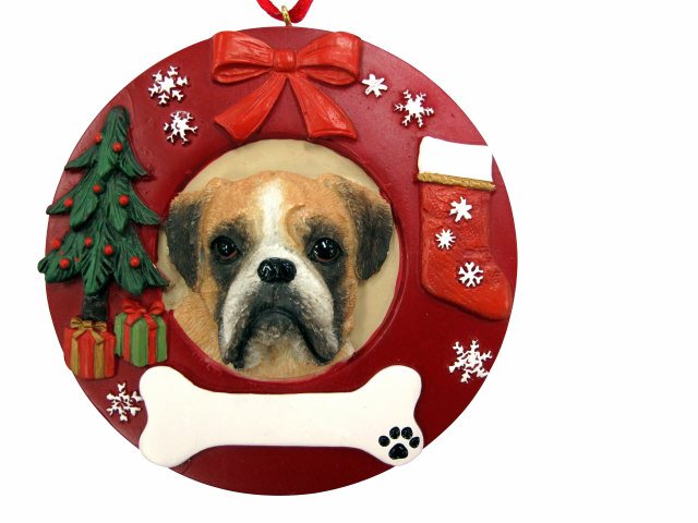 Boxer, Uncropped Circle-Shaped Ornaments