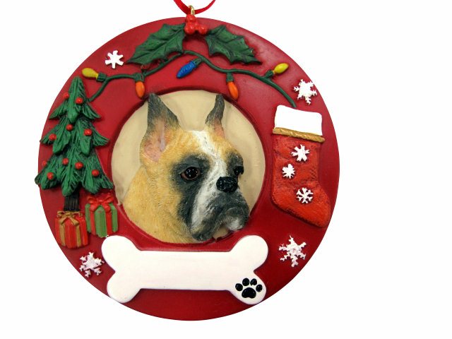 Boxer, Cropped Circle-Shaped Ornaments