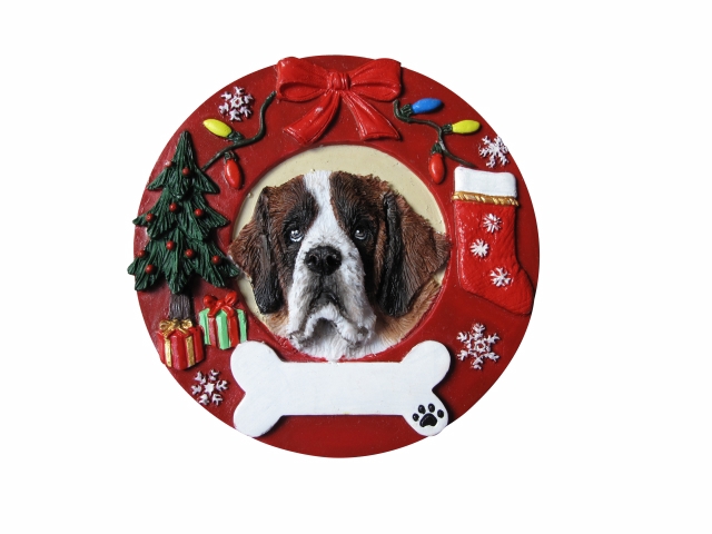 Saint Bernard Circle-Shaped Ornaments