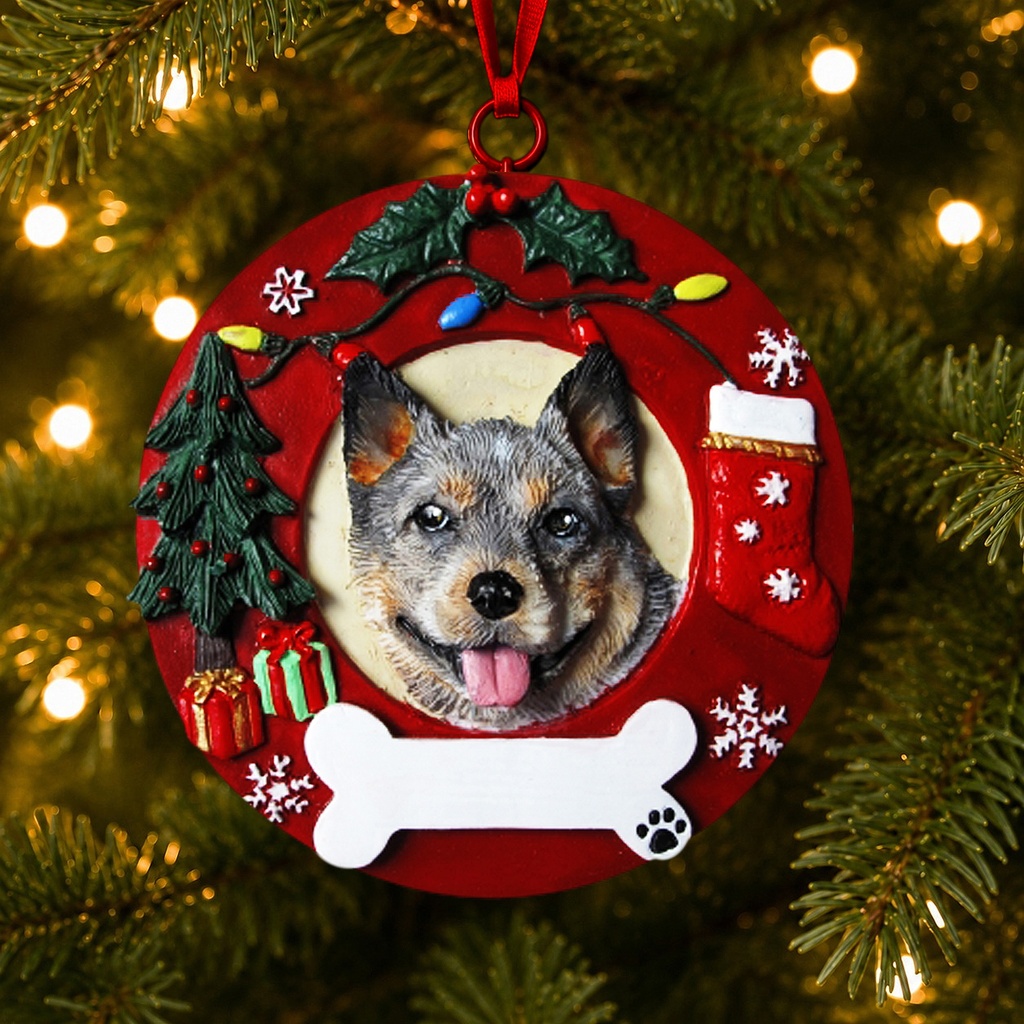 Australian Cattle Dog Circle shaped ornament