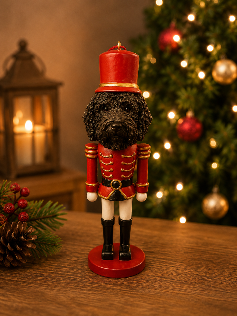 Labradoodle dark brown Soldier ornament