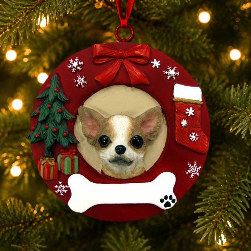 Chihuahua, tan  Circle-Shaped Ornaments