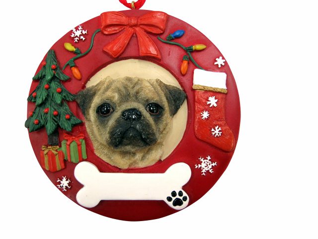 Pug  Circle-Shaped Ornaments