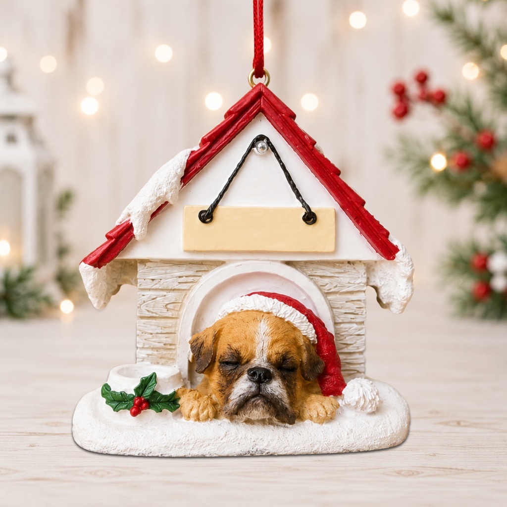 Pug Doghouse ornament