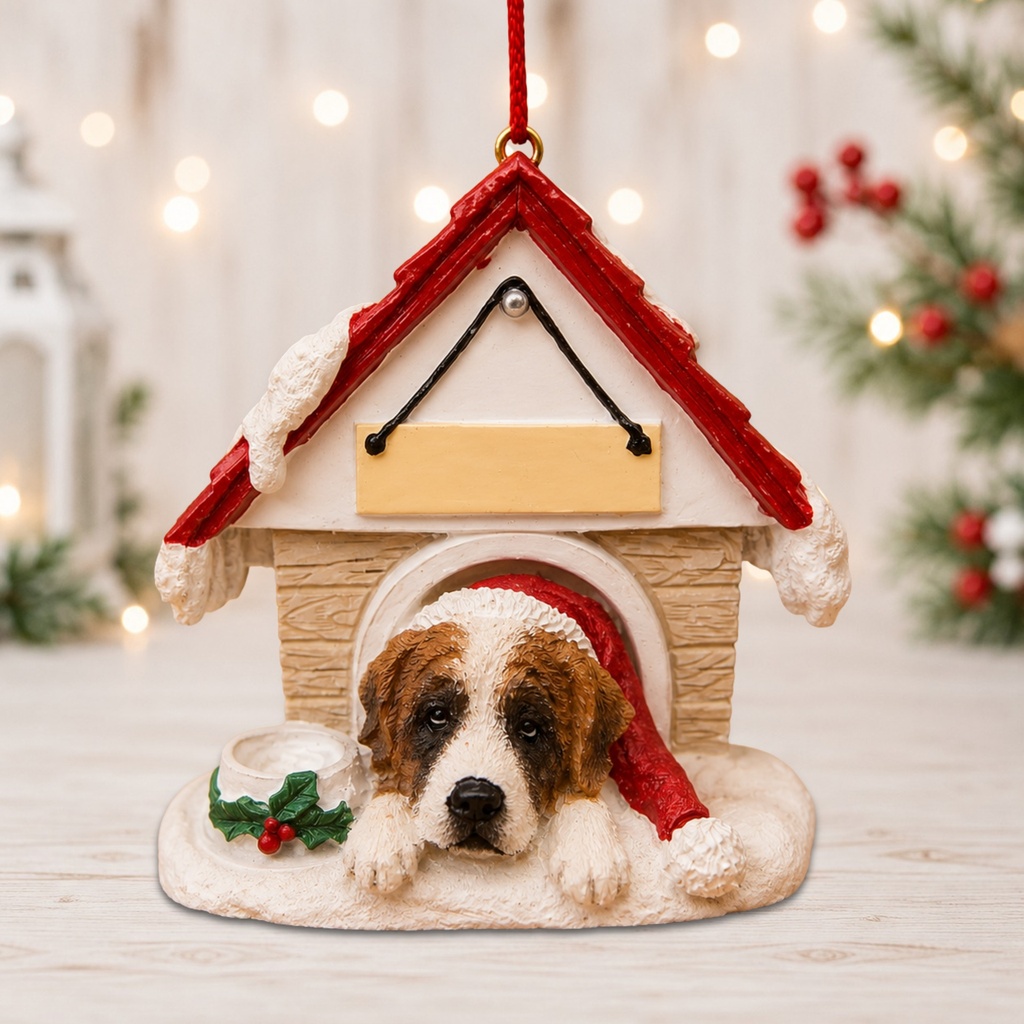 Saint Bernard, Doghouse Ornament