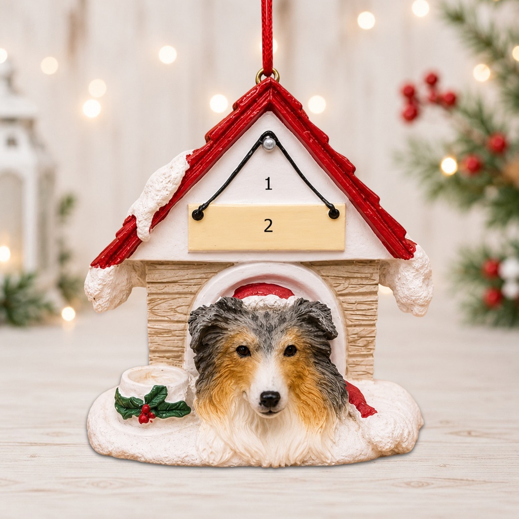 Australian Shepherd, Doghouse ornament