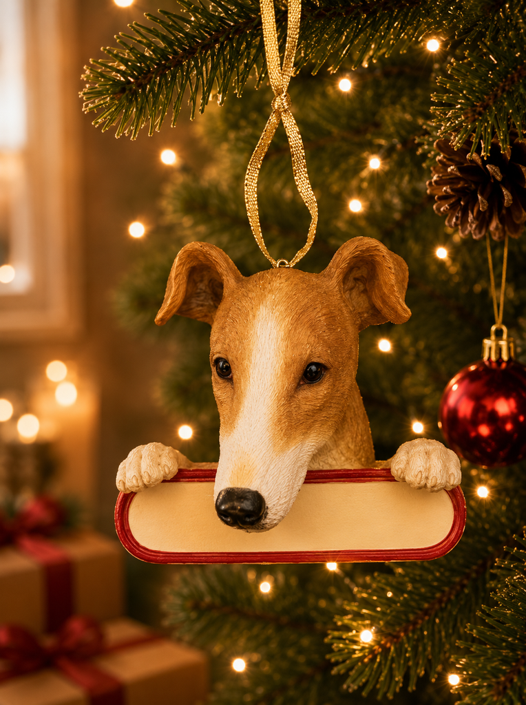 Greyhound, brindle ornament