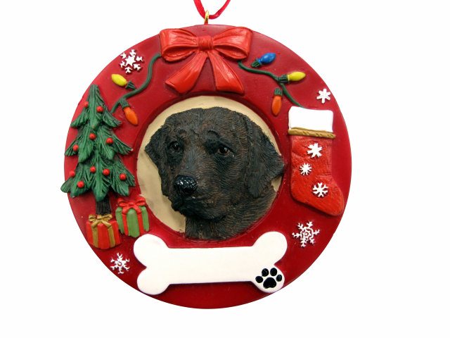 Labrador, chocolate  Circle-Shaped Ornaments