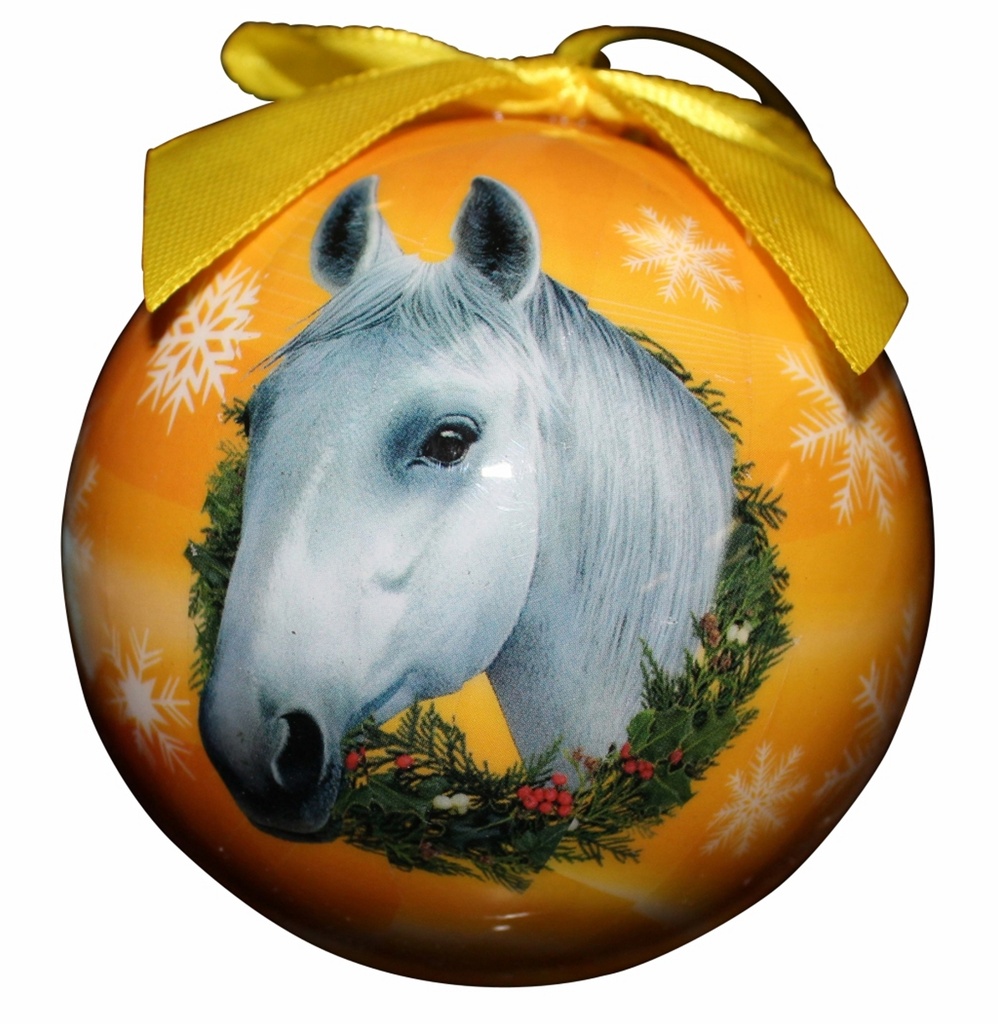 Horse, white Ornament, Christmas ball