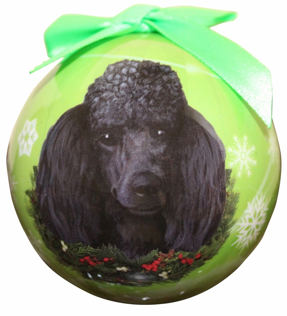 Poodle, black  Ornaments, Christmas Ball