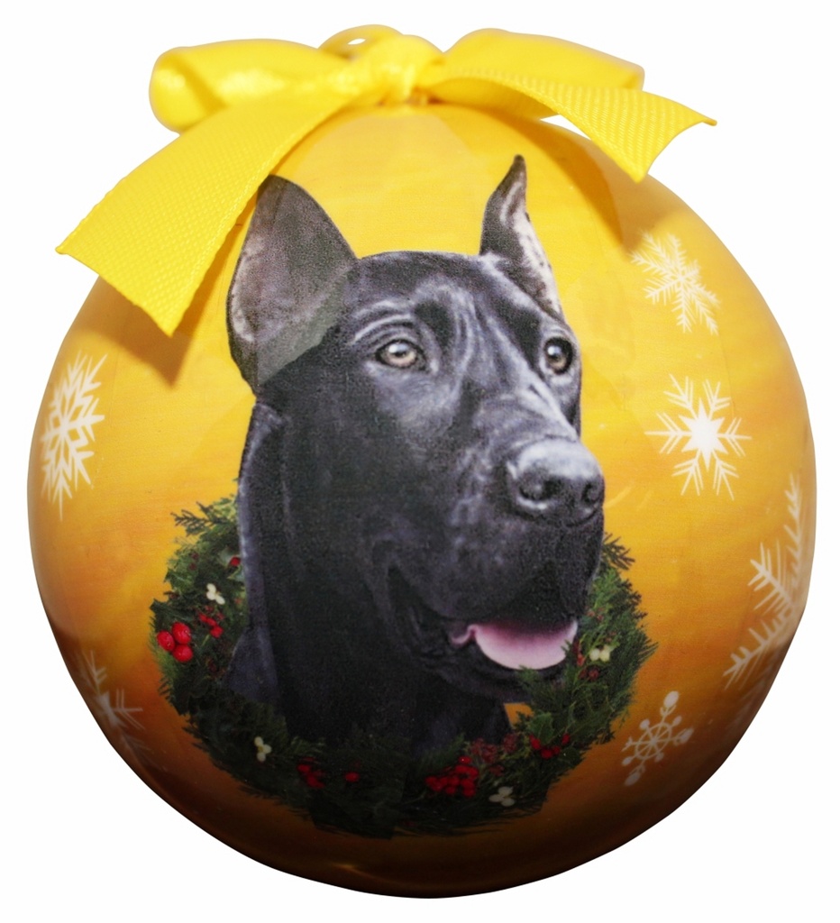 Great Dane, black  Ornaments, Christmas Ball