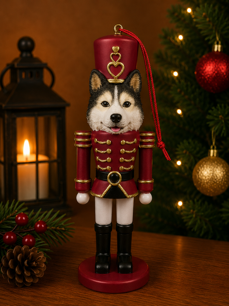 Siberian Husky Soldier ornament