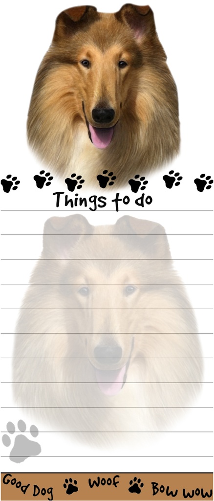 Collie  Notepads, Magnetic Tall Die-Cut