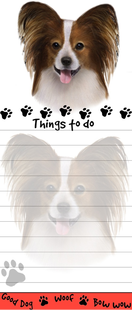 Papillon  Notepads, Magnetic Tall Die-Cut