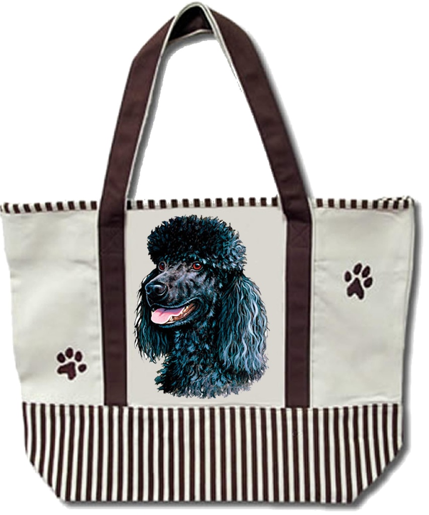 Poodle, Black Tote Bag
