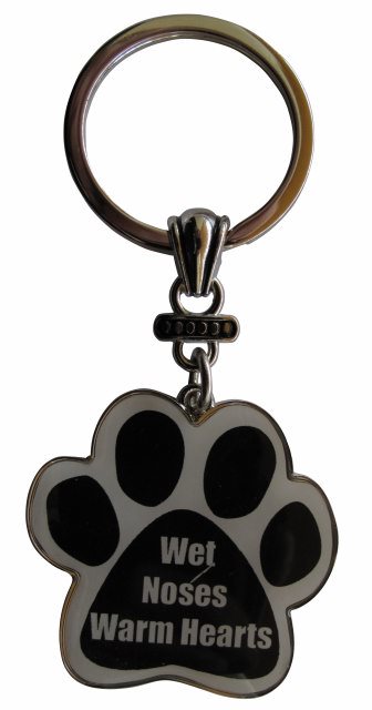 Wet Noses Warm Heart Keychains, paw shaped