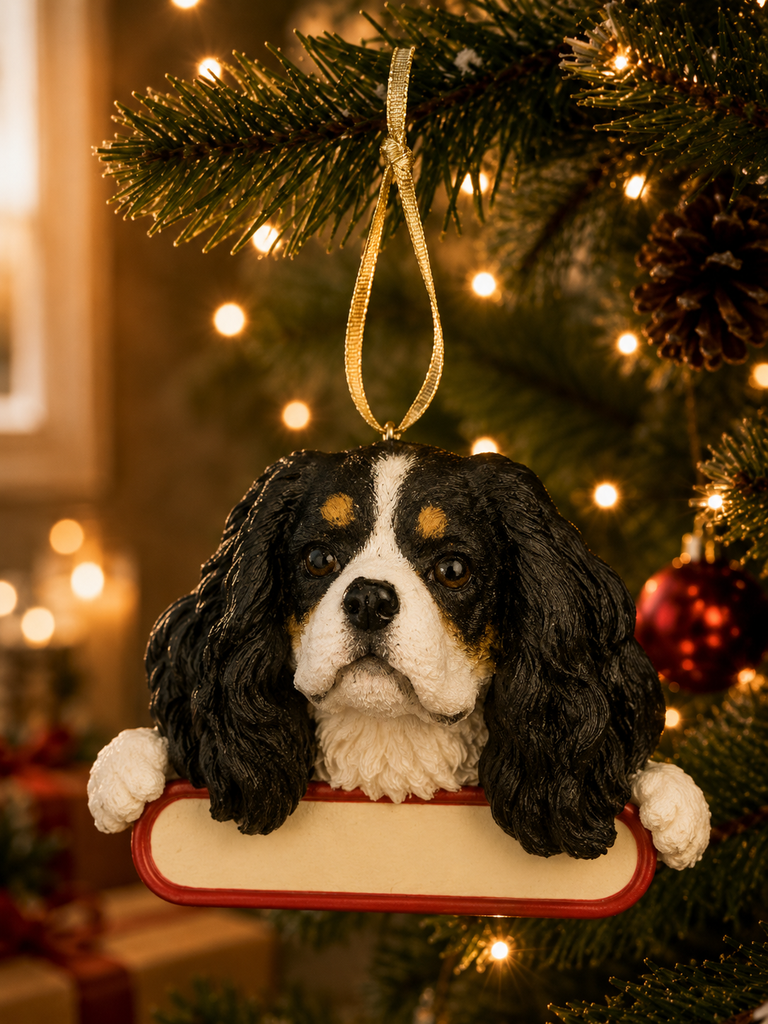 King Charles Cavalier, tri-color ornament