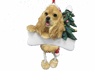 Cocker Spaniel, blonde Dangling Dog ornament