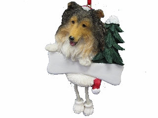 Sheltie Dangling Dog Ornament