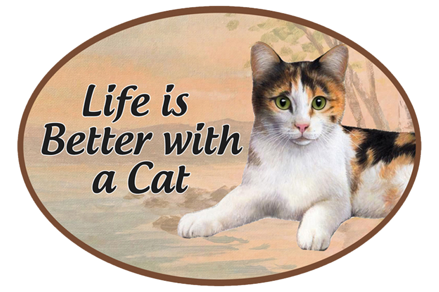 Calico cat car magnets, oval