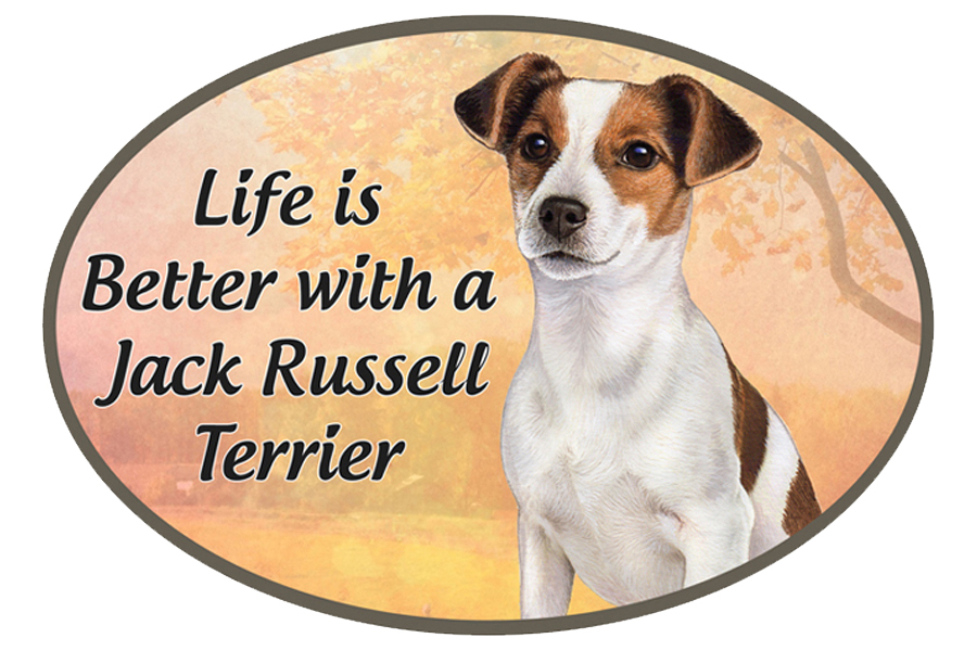 Jack Russell car magnets, oval