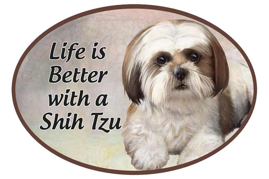 Shih Tzu car magnets, oval